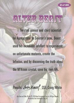 1995 Ultra X-Men Chromium - Alternate X #2 Alter Beast Back