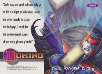 1995 Ultra X-Men Chromium - Lethal Weapons #4 Domino Back