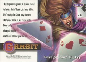 1995 Ultra X-Men Chromium - Lethal Weapons #5 Gambit Back