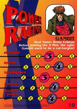 1997 Fleer/SkyBox X-Men #10 Gambit Back
