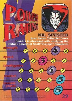 1997 Fleer/SkyBox X-Men #29 Mr. Sinister Back