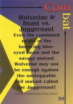 1997 Fleer/SkyBox X-Men #39 Wolverine & Beast vs. Juggernaut Back