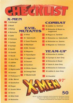 1997 Fleer/SkyBox X-Men #50 Checklist Back