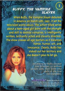 1998 Inkworks Buffy the Vampire Slayer Season 1 #1 Buffy, The Vampire Slayer Back