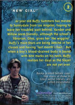 1998 Inkworks Buffy the Vampire Slayer Season 1 #2 'New Girl' Back