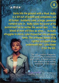 1998 Inkworks Buffy the Vampire Slayer Season 1 #5 'Amen' Back