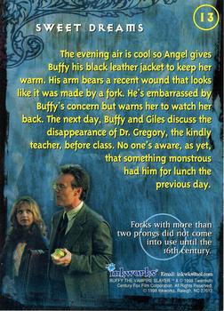 1998 Inkworks Buffy the Vampire Slayer Season 1 #13 Sweet Dreams Back