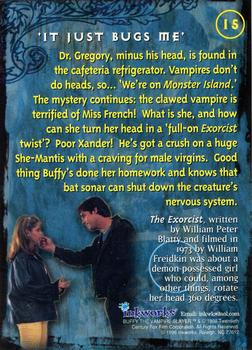 1998 Inkworks Buffy the Vampire Slayer Season 1 #15 'It Just Bugs Me' Back