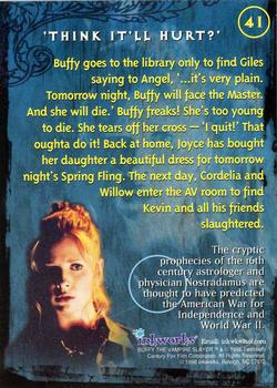1998 Inkworks Buffy the Vampire Slayer Season 1 #41 'Think It'll Hurt?' Back