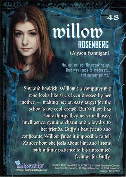 1998 Inkworks Buffy the Vampire Slayer Season 1 #48 Willow Rosenberg (Alyson Hannigan) Back