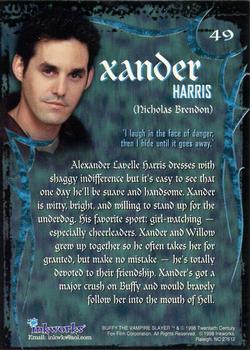 1998 Inkworks Buffy the Vampire Slayer Season 1 #49 Xander Harris (Nicholas Brendon) Back
