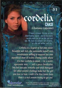 1998 Inkworks Buffy the Vampire Slayer Season 1 #51 Cordelia Chase (Charisma Carpenter) Back