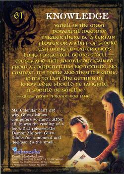 1998 Inkworks Buffy the Vampire Slayer Season 1 #61 Knowledge Back