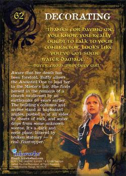 1998 Inkworks Buffy the Vampire Slayer Season 1 #62 Decorating Back