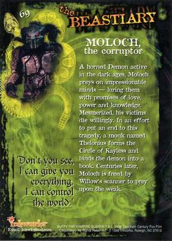 1998 Inkworks Buffy the Vampire Slayer Season 1 #69 Moloch, the corruptor Back