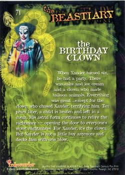 1998 Inkworks Buffy the Vampire Slayer Season 1 #71 the Birthday Clown Back
