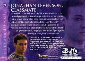 2000 Inkworks Buffy Reflections the H.S. Years #71 Jonathan Levenson, Classmate Back