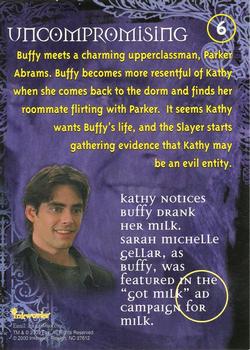 2000 Inkworks Buffy the Vampire Slayer Season 4 #6 Uncompromising Back