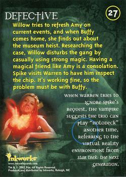 2002 Inkworks Buffy the Vampire Slayer Season 6 #27 Defective Back