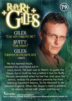 2002 Inkworks Buffy the Vampire Slayer Season 6 #79 Rupert Giles Back
