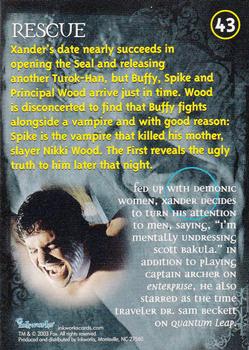 2003 Inkworks Buffy the Vampire Slayer Season 7 #43 Rescue Back