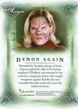 2004 Inkworks Buffy the Vampire Slayer Women of Sunnydale #34 Demon Again Back