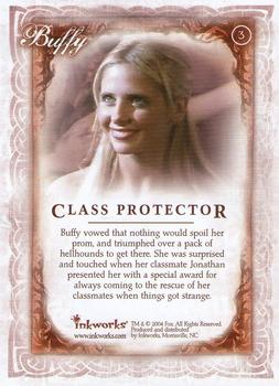 2004 Inkworks Buffy the Vampire Slayer Women of Sunnydale #3 Class Protector Back