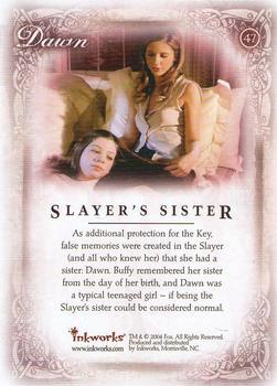 2004 Inkworks Buffy the Vampire Slayer Women of Sunnydale #47 Slayer's Sister Back