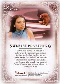 2004 Inkworks Buffy the Vampire Slayer Women of Sunnydale #50 Sweet's Plaything Back