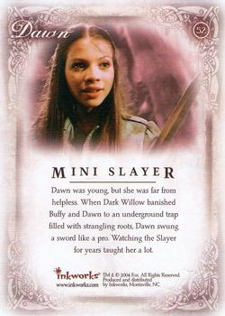 2004 Inkworks Buffy the Vampire Slayer Women of Sunnydale #52 Mini Slayer Back