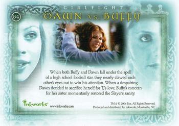 2004 Inkworks Buffy the Vampire Slayer Women of Sunnydale #84 Dawn vs. Buffy Back