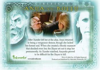 2004 Inkworks Buffy the Vampire Slayer Women of Sunnydale #87 Anya vs. Buffy Back