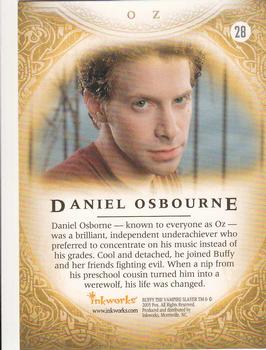2005 Inkworks Buffy Men of Sunnydale #28 Daniel Osbourne Back