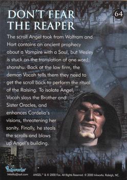 2000 Inkworks Angel Season 1 #64 Don't Fear the Reaper Back