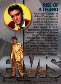 1999 Inkworks Elvis Presley Platinum #3 Rise of a Legend Back
