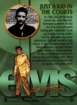 1999 Inkworks Elvis Presley Platinum #8 Just a Kid in the Courts Back