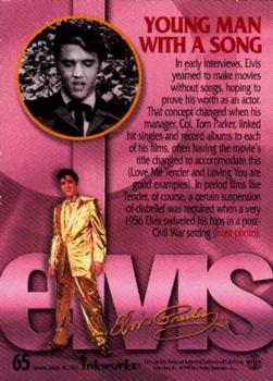 1999 Inkworks Elvis Presley Platinum #65 Young Man with a Song Back