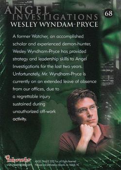 2002 Inkworks Angel Season 3 #68 Wesley Wyndam-Pryce Back