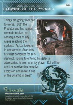 2004 Inkworks Alien vs. Predator #52 Blowing Up the Pyramid Back