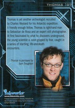 2004 Inkworks Alien vs. Predator #7 Thomas Back