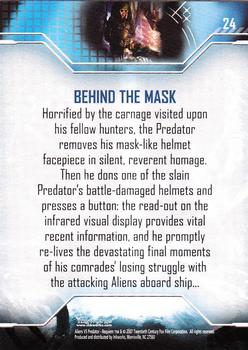 2007 Inkworks Alien vs. Predator Requiem #24 Behind the Mask Back