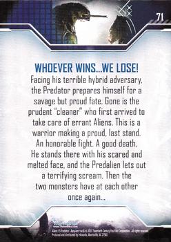 2007 Inkworks Alien vs. Predator Requiem #71 Whoever Wins... We Lose! Back