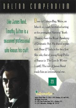 1996-97 Inkworks James Bond Connoisseur's Collection #223 Dalton Compendium Back