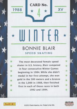 2012 Panini Americana Heroes & Legends - Olympics #4 Bonnie Blair Back