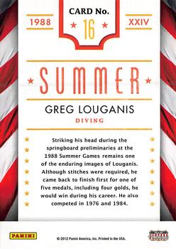 2012 Panini Americana Heroes & Legends - Olympics #16 Greg Louganis Back