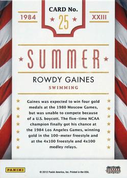 2012 Panini Americana Heroes & Legends - Olympics #25 Rowdy Gaines Back