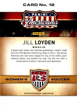 2012 Panini Americana Heroes & Legends - US Women's Soccer Team #12 Jillian Loyden Back