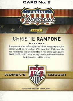 2012 Panini Americana Heroes & Legends - US Women's Soccer Team #8 Christie Rampone Back