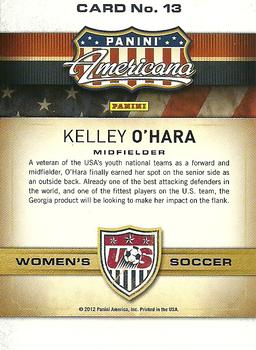2012 Panini Americana Heroes & Legends - US Women's Soccer Team #13 Kelley O'Hara Back