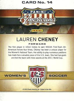 2012 Panini Americana Heroes & Legends - US Women's Soccer Team #14 Lauren Cheney Back